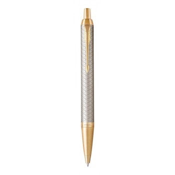 Подарочный набор:Шариковая ручка Parker IM Premium Warm Silver (grey) GT и Ежедневник недатированный А5 черный