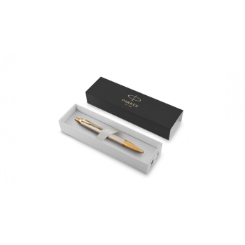 Подарочный набор:Шариковая ручка Parker IM Premium Warm Silver (grey) GT и Ежедневник недатированный А5 черный