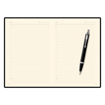 Подарочный набор: Шариковая ручка Parker IM Metal Black CT и и Ежедневник недатированный А5 черный