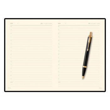 Подарочный набор: Шариковая ручка Parker IM Metal Black GT и Ежедневник недатированный А5 красный