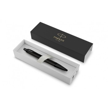 Подарочный набор Parker: черный ежедневник и черная шариковая ручка Parker IM Black Edition, цвет чернил синий