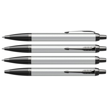 Подарочный набор: Шариковая ручка Parker PK IM MGREY BT , стержень Mblue в подарочной упаковке и Ежедневник  недатированный черный