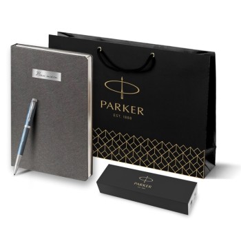 Подарочный набор: Ручка роллер Parker IM Premium T318 Blue Grey CT, цвет чернил черный и  ежедневник серебристого цвета



<b>Статус</b>: новый