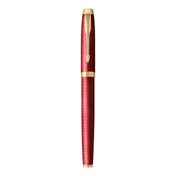 Подарочный набор: Ручка роллер Parker IM Premium T318 Red GT, цвет чернил черный и красный недатированный ежедневник с золотым срезом