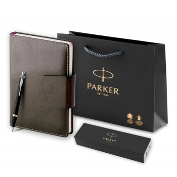 Подарочный набор: Шариковая ручка Parker IM Mat Black CT и Ежедневник недатированный А5 черный