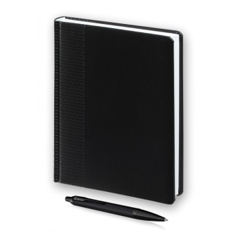 Подарочный набор Parker: черный ежедневник и черная шариковая ручка Parker IM Black Edition, цвет чернил синий