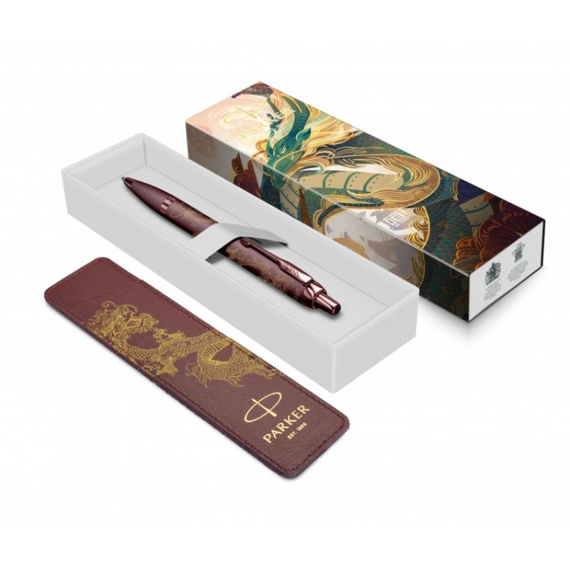 Шариковая ручка с чехлом Parker IM Monochrome Brown Dragon Special Edition