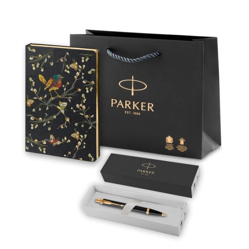 Подарочный набор: Шариковая ручка Parker IM Metal Black GT и Ежедневник недатированный