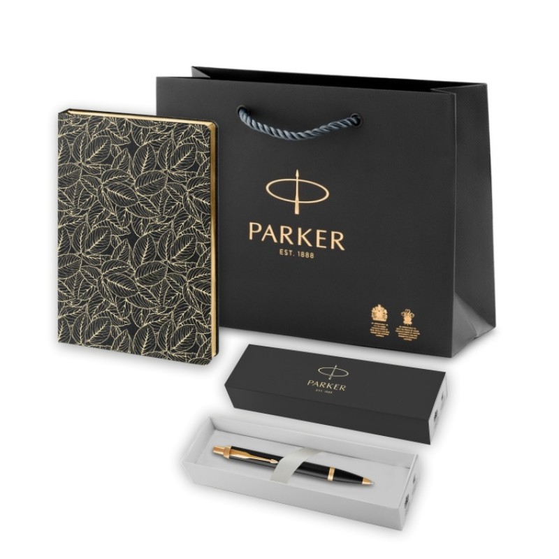 Подарочный набор: Шариковая ручка Parker IM Metal Black GT и Ежедневник недатированный