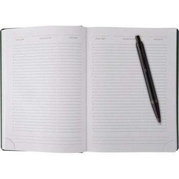 Подарочный набор Parker: черный ежедневник и черная шариковая ручка Parker IM Black Edition, цвет чернил синий