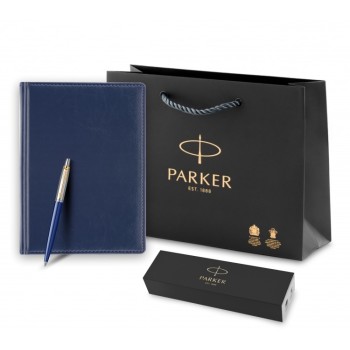 Подарочный набор: Шариковая ручка Parker Jotter K160, цвет: Blue/GT, стержень: M, цвет чернил: blue, в подарочной упаковке и Ежедневник недатированный