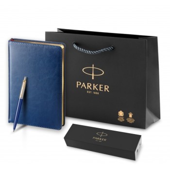 Подарочный набор:Parker Jotter K160, цвет: Blue/GT, стержень: M, цвет чернил: blue и Ежедневник синий недатированный