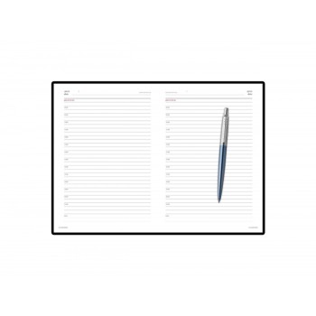 Подарочный набор: Шариковая ручка Parker Jotter Essential, Waterloo Blue CT и Ежедневник недатированный серебристый