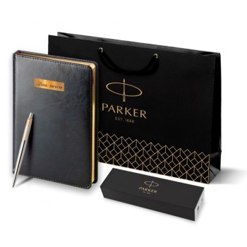 Подарочный набор: Ежедневник  и Шариковая ручка Parker Jotter Essential, St. Steel GT