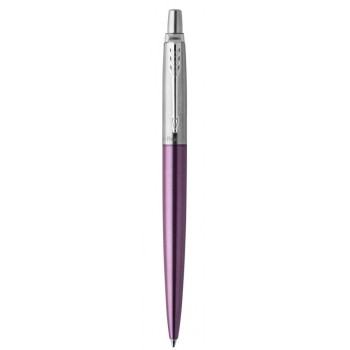 Подарочный набор: Шариковая ручка Parker Jotter Essential, Victoria Violet CT и Ежедневник недатир., серебр. срез, фиолетовый