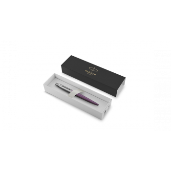 Подарочный набор: Шариковая ручка Parker Jotter Essential, Victoria Violet CT и Ежедневник недатир., серебр. срез, фиолетовый