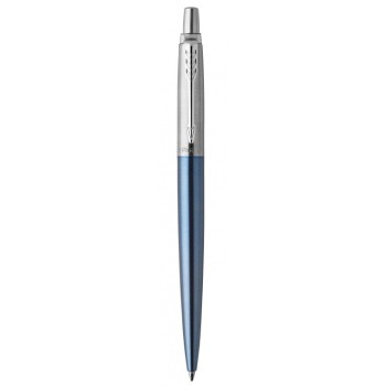 Подарочный набор: Шариковая ручка Parker Jotter Essential, Waterloo Blue CT и Ежедневник недатированный серебристый
