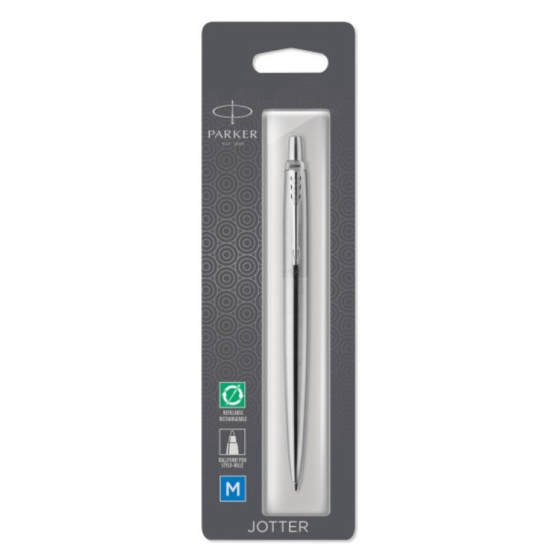 Шариковая ручка Parker Jotter Core K61 Stainless Steel CT , стержень: Mblue в блистере