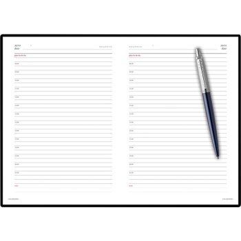 Подарочный набор: Шариковая ручка Parker Jotter Essential, Royal Blue CT, стержень: Mblue и Ежедневник синий недатированный