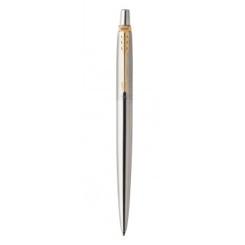Подарочный набор: Шариковая ручка Parker Jotter Essential, St. Steel GT, стержень: Mblue и Ежедневник недатированный коричневый