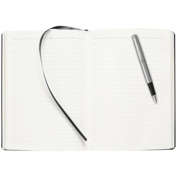Подарочный набор: Ручка перьевая Parker Jotter Stainless Steel  и Ежедневник недатированный  серый