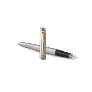 Подарочный набор: Ручка перьевая Parker Jotter Stainless Steel GT и Ежедневник синий недатированный