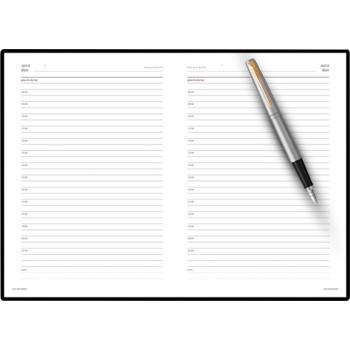 Подарочный набор: Ручка перьевая Parker Jotter Stainless Steel GT и Ежедневник зеленый недатированный