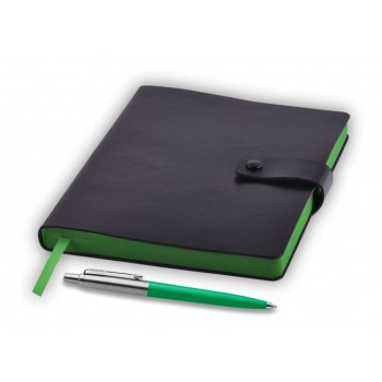 Подарочный набор: Шариковая ручка Parker Jotter ORIGINALS GREEN CT В ЭКО УПАКОВКЕ и Ежедневник недатированный черный