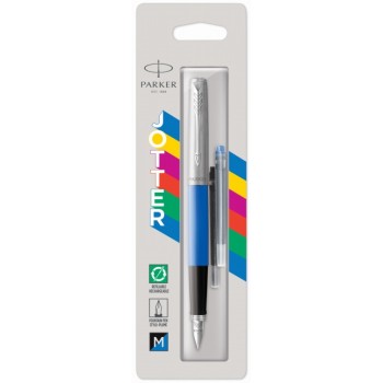 Перьевая ручка Parker Jotter, цвет ORIGINALS BLUE CT, цвет чернил синий/черный, толщина линии M, В БЛИСТЕРЕ