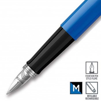 Перьевая ручка Parker Jotter, цвет ORIGINALS BLUE CT, цвет чернил синий/черный, толщина линии M, В БЛИСТЕРЕ