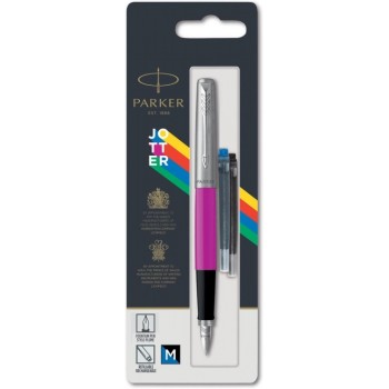 Перьевая ручка Parker Jotter, цвет MAGENTA, цвет чернил синий/черный, толщина линии M, В БЛИСТЕРЕ