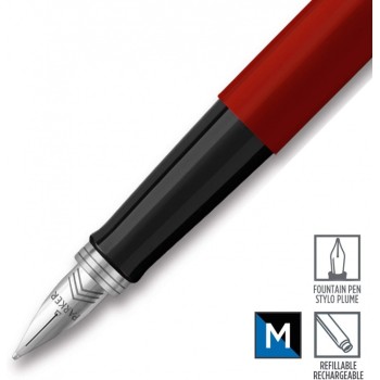 Перьевая ручка Parker Jotter, цвет ORIGINALS RED CT, цвет чернил синий/черный, толщина линии M, В БЛИСТЕРЕ