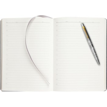 Подарочный набор: Шариковая ручка Parker Jotter Russia Steel GT и Ежедневник недатированный серый
