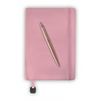 Подарочный набор: Шариковая ручка Jotter XL SE20 Monochrome в подарочной упаковке Pink Gold и Ежедневник недатированный  светло-розовый