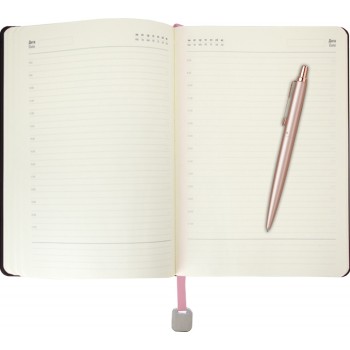 Подарочный набор: Шариковая ручка Jotter XL SE20 Monochrome в подарочной упаковке Pink Gold и Ежедневник недатированный  светло-розовый