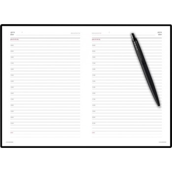 Подарочный набор: Шариковая ручка Parker  Jotter XL SE20 Monochrome в подарочной упаковке, цвет: Black, стержень: Mblue и Ежедневник черный недатирова