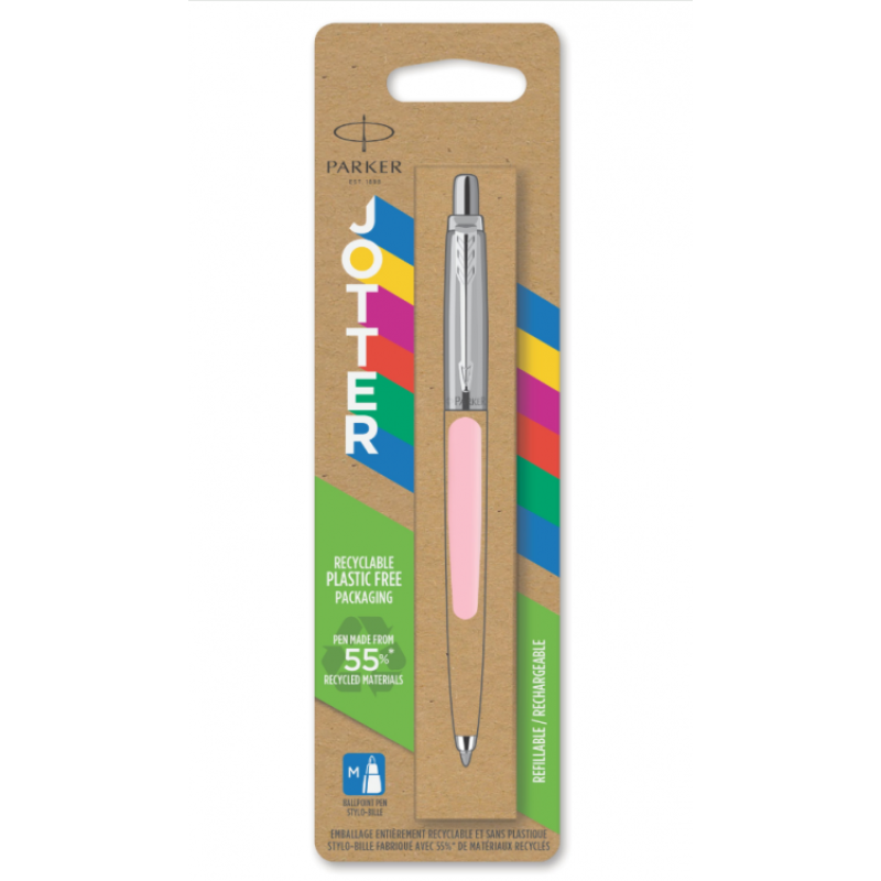 Шариковая ручка Parker Jotter, цвет BABY PINK, цвет чернил синий, толщина линии M , в блистере