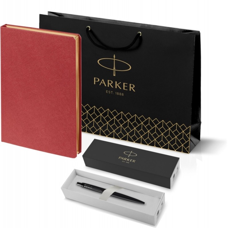 Подарочный набор: Шариковая ручка Parker  Jotter XL SE20 Monochrome в подарочной упаковке, цвет: Black, стержень: Mblue и Ежедневник недатиров