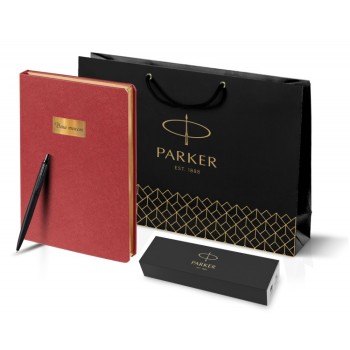 Подарочный набор: Шариковая ручка Parker  Jotter XL SE20 Monochrome в подарочной упаковке, цвет: Black, стержень: Mblue и Ежедневник недатиров