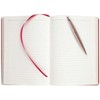 Подарочный набор: Jotter XL SE20 Monochrome в подарочной упаковке, цвет: Pink Gold, стержень Mblue и Ежедневник недатированный красный