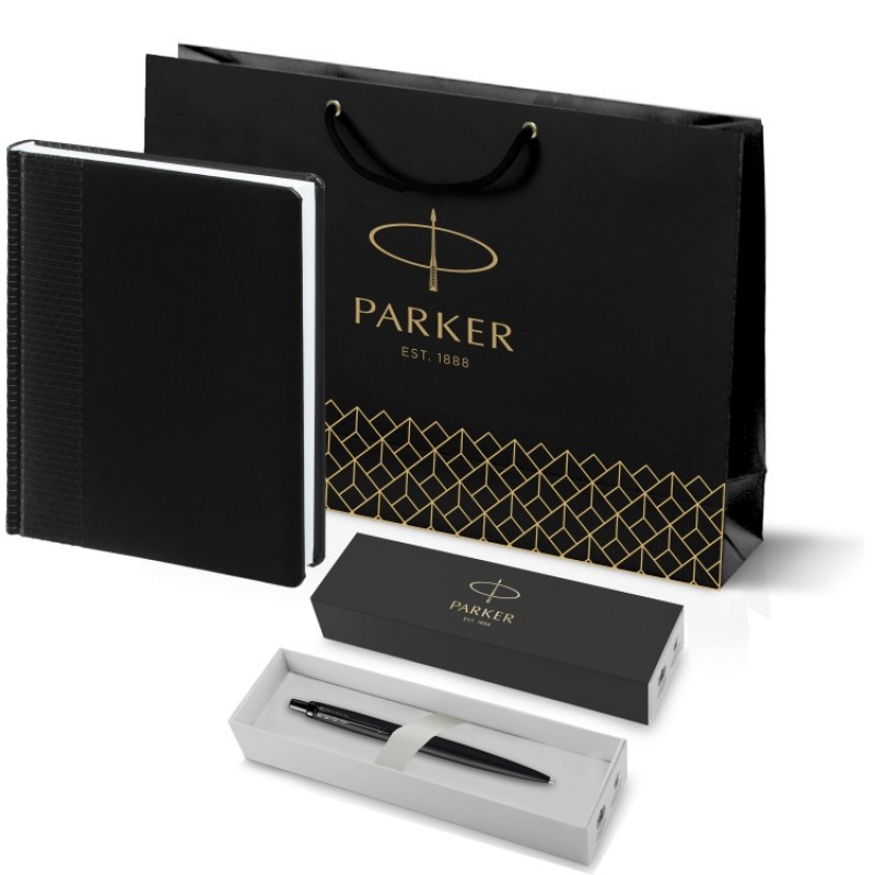Подарочный набор: Шариковая ручка Parker  Jotter XL SE20 Monochrome в подарочной упаковке, цвет: Black, стержень: Mblue и Ежедневник недатирован