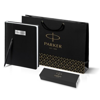 Подарочный набор: Шариковая ручка Parker  Jotter XL SE20 Monochrome в подарочной упаковке, цвет: Black, стержень: Mblue и Ежедневник недатирован