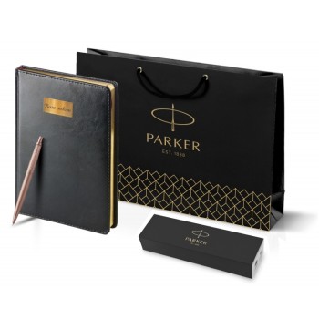 Подарочный набор: Jotter XL SE20 Monochrome в подарочной упаковке, цвет: Pink Gold, стержень Mblue и Ежедневник черный недатированный