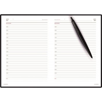 Подарочный набор: Шариковая ручка Parker  Jotter XL SE20 Monochrome в подарочной упаковке, цвет: Black, стержень: Mblue и Ежедневник синий недатирован