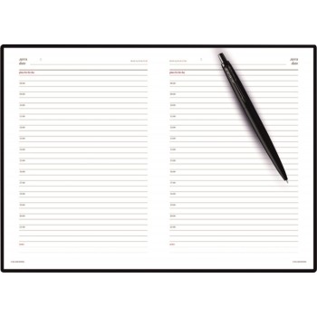 Подарочный набор: Шариковая ручка Parker  Jotter XL SE20 Monochrome в подарочной упаковке, цвет: Black, стержень: Mblue и Ежедневник красный недатиров