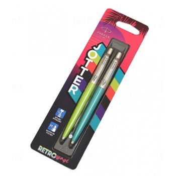 Набор ручек Parker Jotter Originals 80s Retrowave, Caribbean Blue/Apple Green M, в блистере