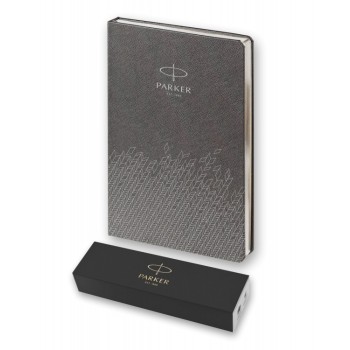 Подарочный набор: Шариковая ручка Parker Jotter Essential, St. Steel СT и Ежедневник  недатированный, серый