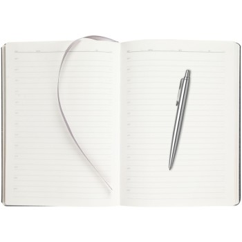 Подарочный набор: Шариковая ручка Parker Jotter Essential, St. Steel СT и Ежедневник  недатированный, серый
