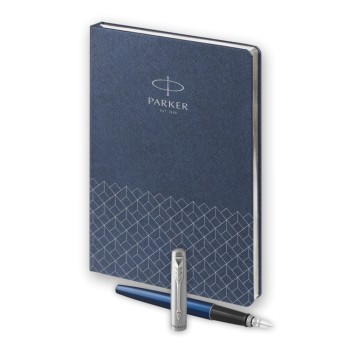 Подарочный набор: Ручка перьевая Parker Jotter Royal Blue CT, Mblue и Ежедневник недатированный, синий