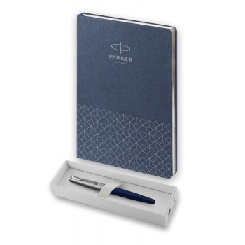 Подарочный набор: Ручка перьевая Parker Jotter Royal Blue CT, Mblue и Ежедневник недатированный, синий